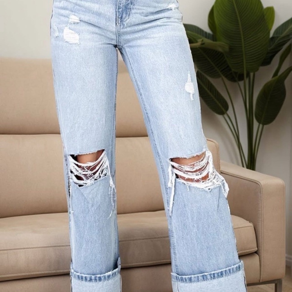 Annie Wear denim Distressed Light Blue Women's Jeans size 4 NEW